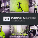 پریست لایت روم و پریست کمرا راو و لات رنگی سبز Purple & Green Lightroom Presets