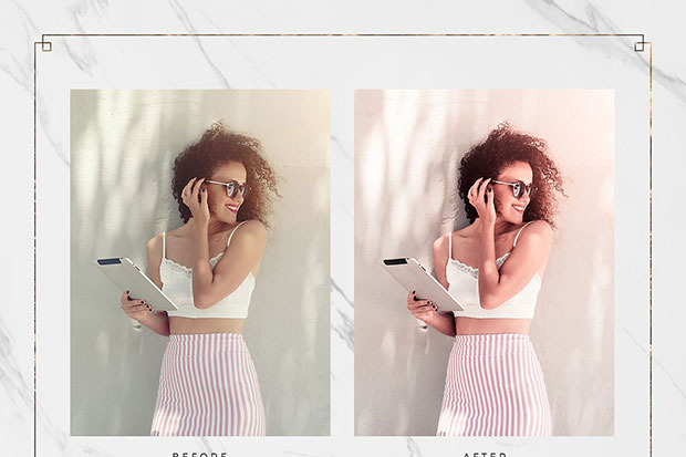 10 پریست لایت روم دسکتاپ و موبایل تم رز طلایی Rose Gold Lightroom Presets Bundle 10 پریست لایت روم دسکتاپ و موبایل تم رز طلایی Rose Gold Lightroom Presets Bundle
