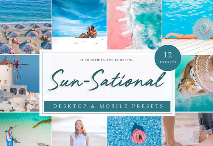 12 پریست لایت روم حرفه ای دسکتاپ Sun Sational Lightroom Presets