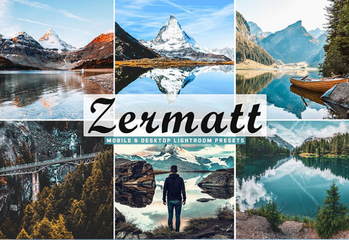 40 پریست لایت روم و کمرا راو و اکشن فتوشاپ Zermatt Pro Lightroom Presets