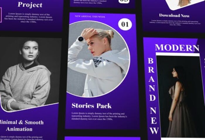 پروژه پریمیر ساخت 10 مدل استوری اینستاگرام با موزیک Instagram Stories Pack