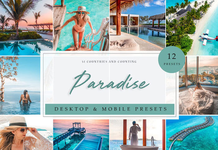 پریست لایت روم حرفه ای تم بهشت تابستانی Paradise Summer Presets