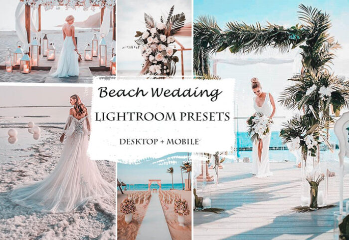 پریست لایت روم حرفه ای تم عروسی ساحلی Beach Wedding Lightroom Presets