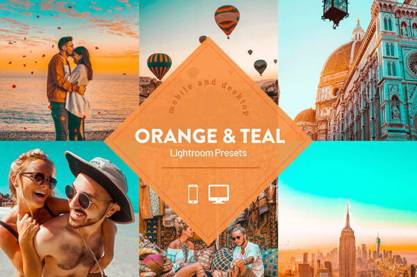 پریست لایت روم حرفه ای تم نارنجی Orange Teal Lightroom Presets