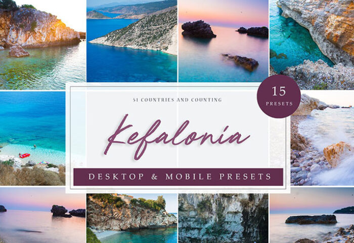 پریست لایت روم حرفه ای عکس مسافرت Kefalonia Lightroom presets