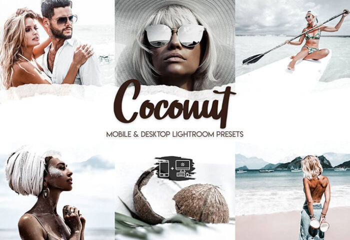 پریست لایت روم و پریست کمرا راو فتوشاپ تم نارگیل Coconut Lightroom Presets