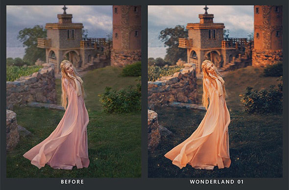 پریست لایت روم و کمرا راو و لات رنگی افسانه Fairytale Lightroom Presets & LUTs