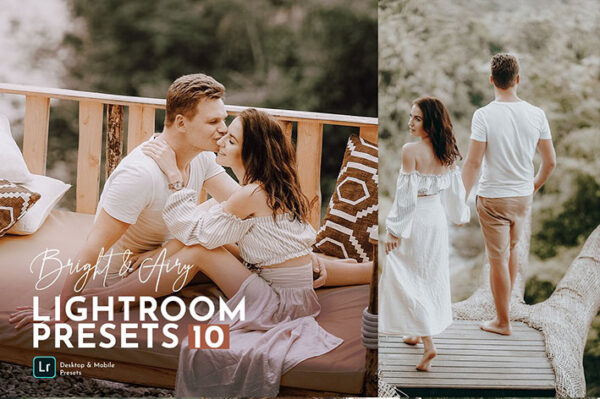 10 پریست لایت روم دسکتاپ و موبایل تم عروس رویایی Bright Airy Wedding Preset Pack