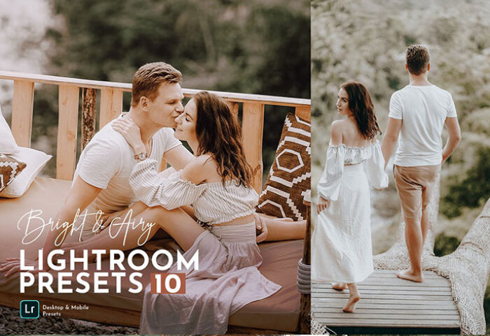 10 پریست لایت روم دسکتاپ و موبایل تم عروس رویایی Bright Airy Wedding Preset Pack
