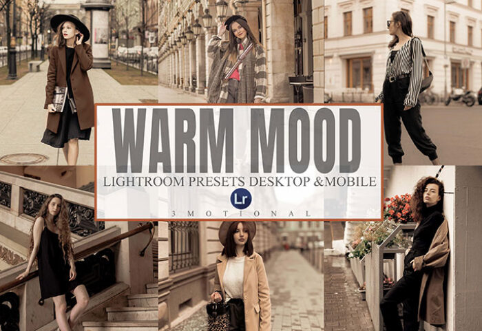 12 پریست لایت روم حرفه ای مد روز Warm Mood Lightroom Desktop and Mobile Presets