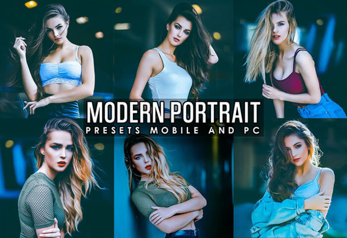 12 پریست لایت روم پرتره و پریست کمرا راو فتوشاپ Modern Portrait V2 Presets