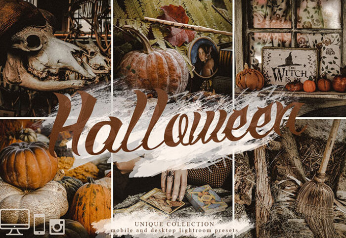 20 پریست لایت روم دسکتاپ و موبایل تم جشن هالووین Halloween presets & Horror Lightroom presets