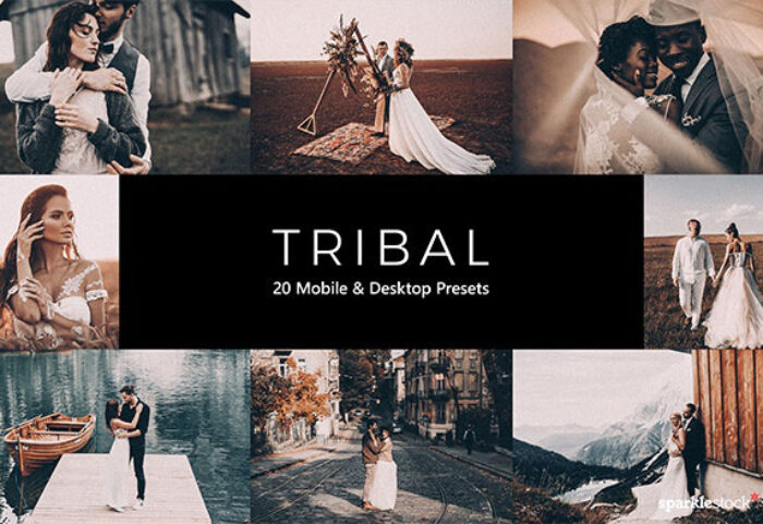 20 پریست لایت روم عروسی و پریست کمرا راو و لات رنگی Tribal Lightroom Presets & LUTs