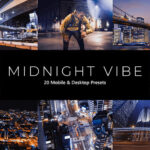 20 پریست لایت روم و پریست کمرا راو و لات رنگی تم شب Midnight Vibes LR Presets