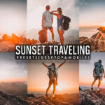 21 پریست لایت روم و پریست کمرا راو فتوشاپ غروب آفتاب Sunset Traveling Presets