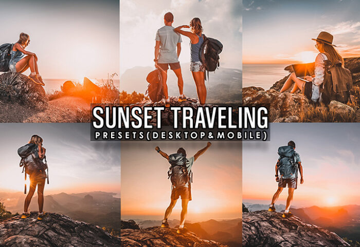 21 پریست لایت روم و پریست کمرا راو فتوشاپ غروب آفتاب Sunset Traveling Presets