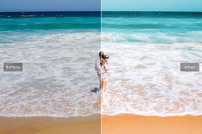 40 پریست لایت روم و پریست کمرا راو و اکشن فتوشاپ تم بهشت دریا Sea Paradise Pro Lightroom Presets 40 پریست لایت روم و پریست کمرا راو و اکشن فتوشاپ تم بهشت دریا Sea Paradise Pro Lightroom Presets