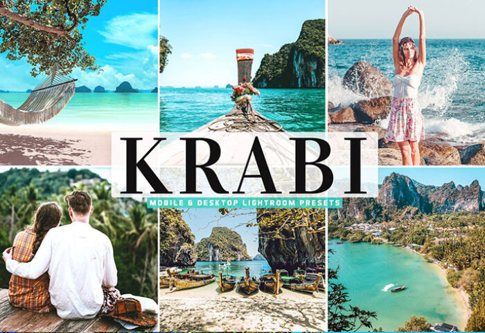 40 پریست لایت روم و پریست کمرا راو و اکشن فتوشاپ تم ساحلی Krabi Pro Lightroom Presets