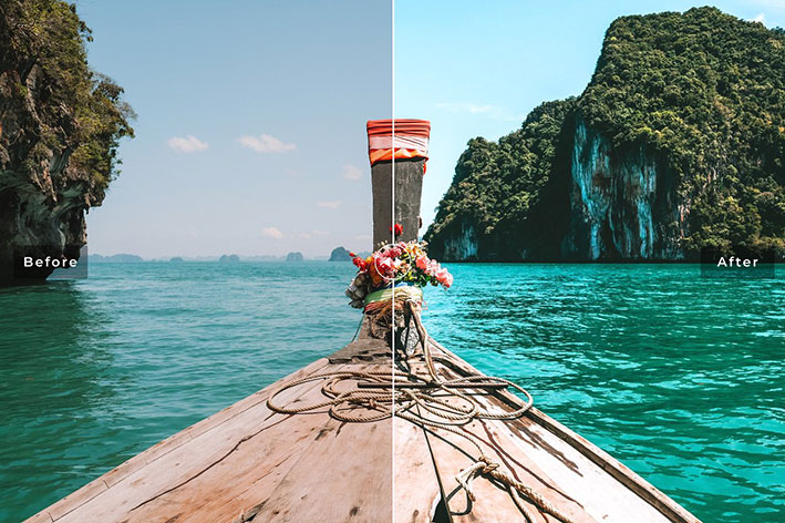 40 پریست لایت روم و پریست کمرا راو و اکشن فتوشاپ تم ساحلی Krabi Pro Lightroom Presets 40 پریست لایت روم و پریست کمرا راو و اکشن فتوشاپ تم ساحلی Krabi Pro Lightroom Presets