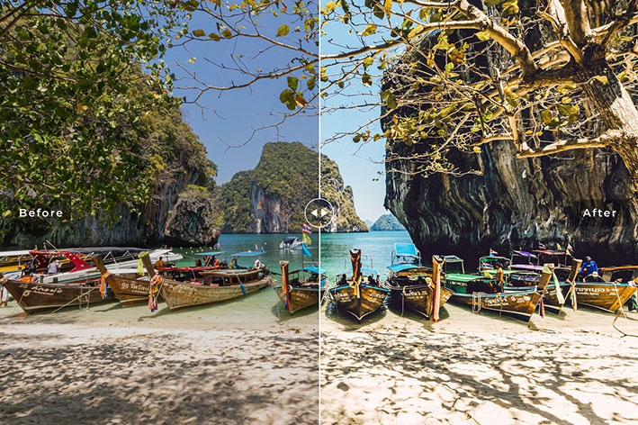 40 پریست لایت روم و پریست کمرا راو و اکشن فتوشاپ تم ساحلی Krabi Pro Lightroom Presets 40 پریست لایت روم و پریست کمرا راو و اکشن فتوشاپ تم ساحلی Krabi Pro Lightroom Presets