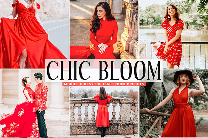 40 پریست لایت روم و کمرا راو و اکشن فتوشاپ تم شکوفه زیبا Chic Bloom Pro Lightroom Presets 40 پریست لایت روم و کمرا راو و اکشن فتوشاپ تم شکوفه زیبا Chic Bloom Pro Lightroom Presets