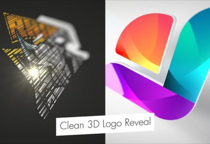 پروژه آماده افتر افکت با موزیک لوگو 3 بعدی Clean 3D Logo Reveal