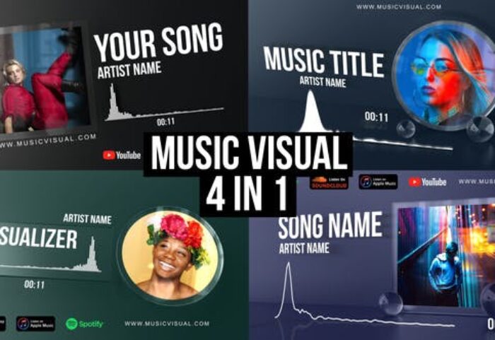 پروژه افتر افکت با موزیک اکولایزر شیشه ای Glass Audio React Music Visualizer