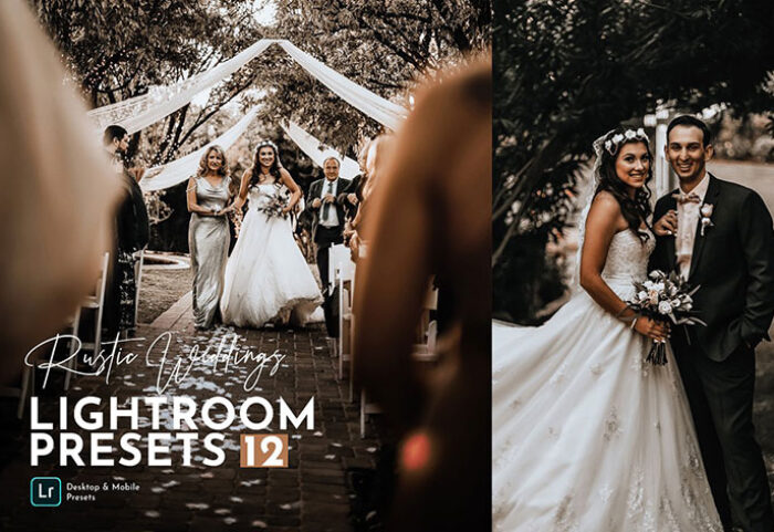 پکیج پریست لایت روم حرفه ای تم عروس روستایی Rustic Wedding Lightroom Preset Pack