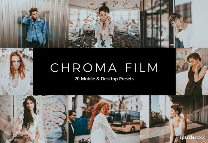 20 پریست لایت روم سینمایی و پریست کمرا راو و لات رنگی Chroma Film LR Presets