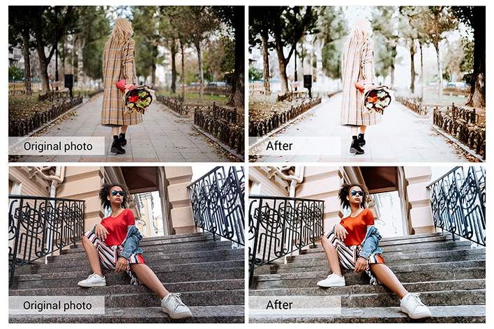 20 پریست لایت روم و پریست کمرا راو و لات رنگی تم شکر Sugar Lightroom Presets & LUTs