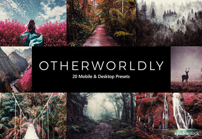 20 پریست لایت روم و پریست کمرا راو و لات رنگی دنیای عجایب Otherworldly LR Presets