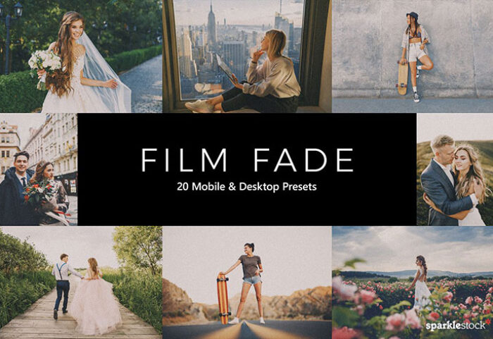 20 پریست لایت روم و پریست کمرا راو و لات رنگی فیلم رنگی Film Fade Lightroom Presets & LUT