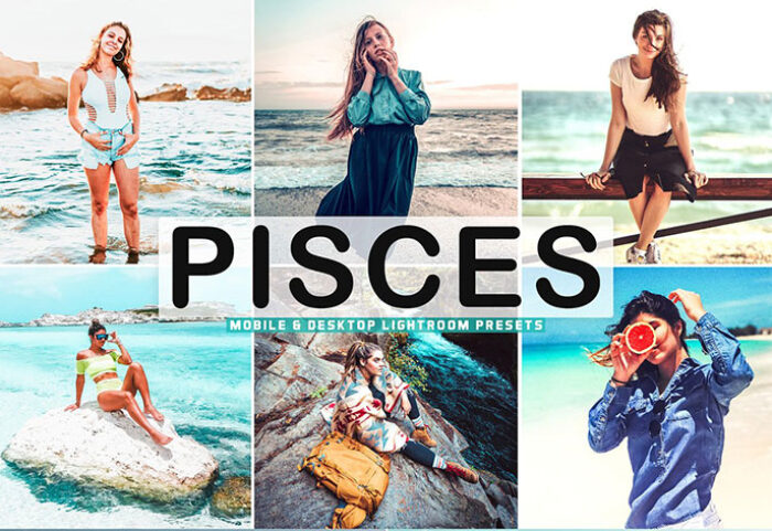 34 پریست لایت روم پرتره و پریست کمرا راو و اکشن فتوشاپ Pisces Pro Lightroom Presets