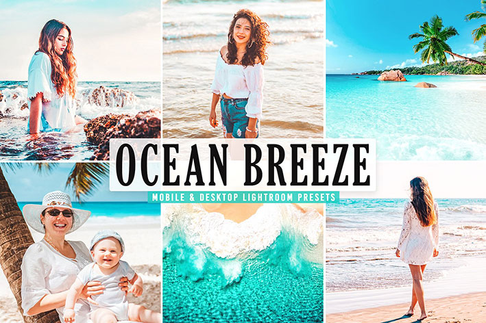 40 پریست لایت روم و Camera Raw و اکشن فتوشاپ تم نسیم اقیانوس Ocean Breeze Mobile & Desktop Lightroom Presets 40 پریست لایت روم و Camera Raw و اکشن فتوشاپ تم نسیم اقیانوس Ocean Breeze Mobile & Desktop Lightroom Presets