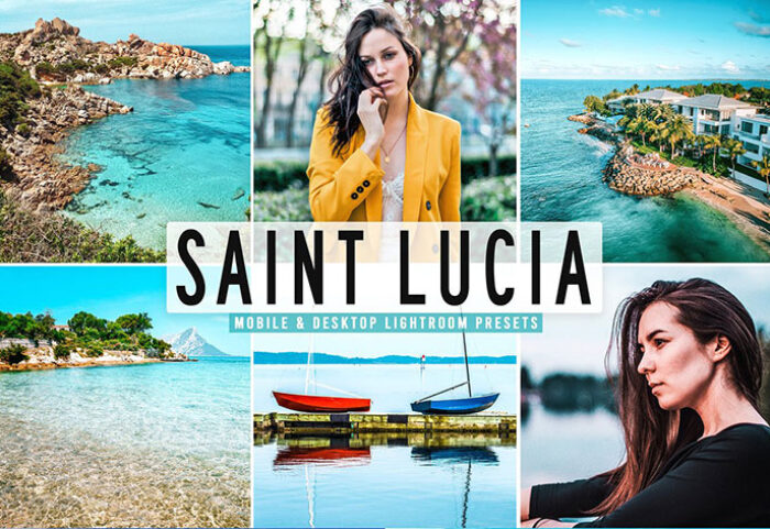 40 پریست لایت روم و پریست کمرا راو و اکشن فتوشاپ Saint Lucia Pro Lightroom Presets