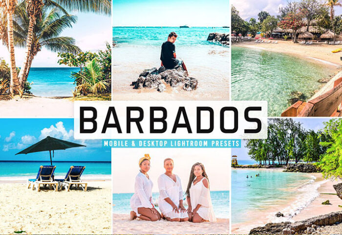 40 پریست لایت روم و پریست کمرا راو و اکشن فتوشاپ تم باربادوس Barbados Pro Lightroom Presets