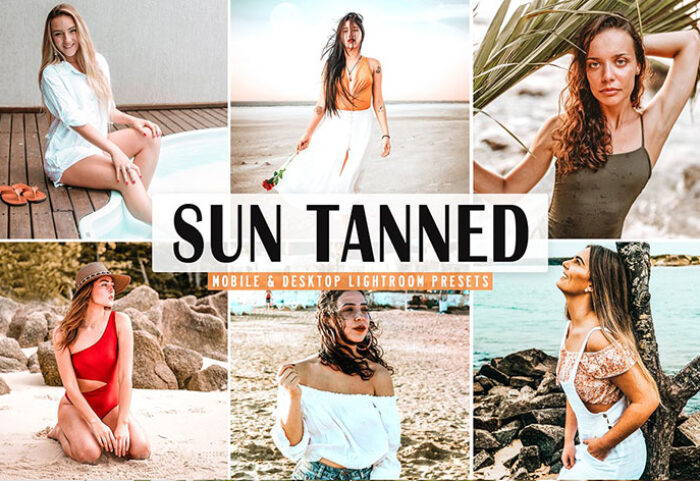 40 پریست لایت روم و پریست کمرا راو و اکشن فتوشاپ تم برنزه Sun Tanned Pro Lightroom Presets