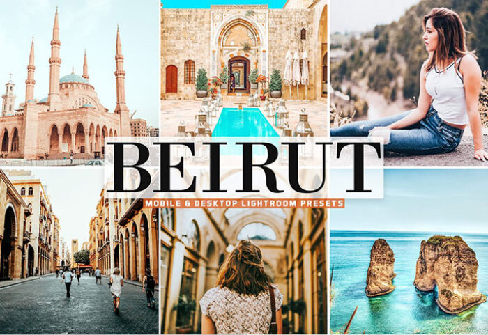 40 پریست لایت روم و پریست کمرا راو و اکشن فتوشاپ تم بیروت پایتخت لبنان Beirut Pro Lightroom Presets