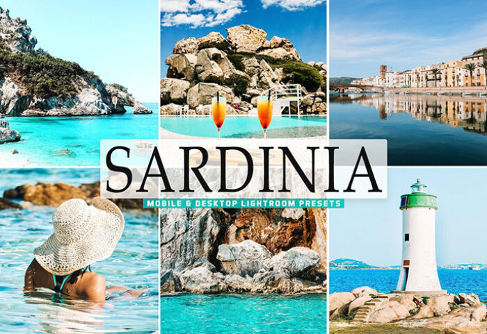 40 پریست لایت روم و پریست کمرا راو و اکشن فتوشاپ تم جزیره ساردنی ایتالیا Sardinia Pro Lightroom Presets