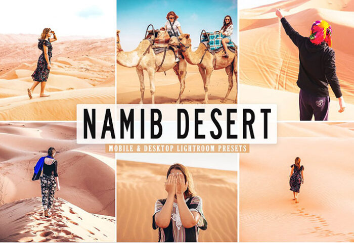 40 پریست لایت روم و پریست کمرا راو و اکشن فتوشاپ تم صحرای نامیب Namib Desert Pro Lightroom Presets