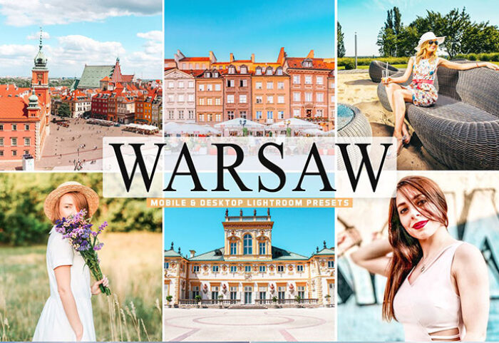 40 پریست لایت روم و پریست کمرا راو و اکشن فتوشاپ تم ورشو پایتخت لهستان Warsaw Pro Lightroom Presets