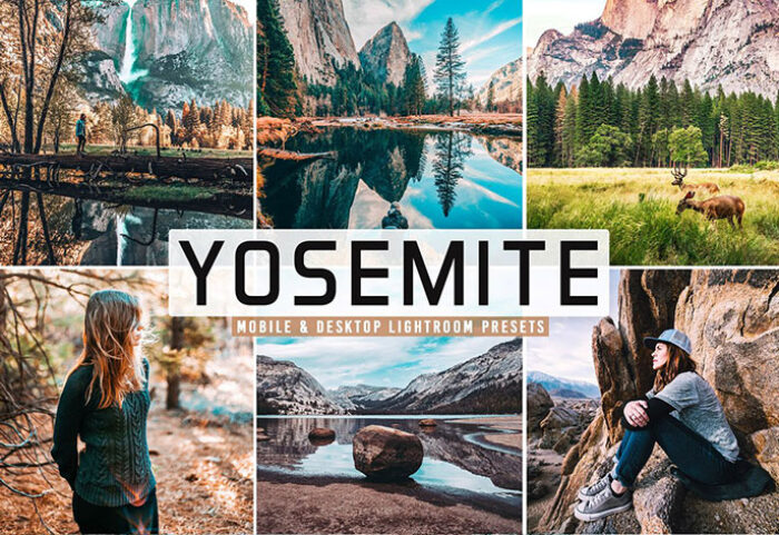 40 پریست لایت روم و پریست کمرا راو و اکشن فتوشاپ تم یوسمتی کالیفرنیا Yosemite Pro Lightroom Presets