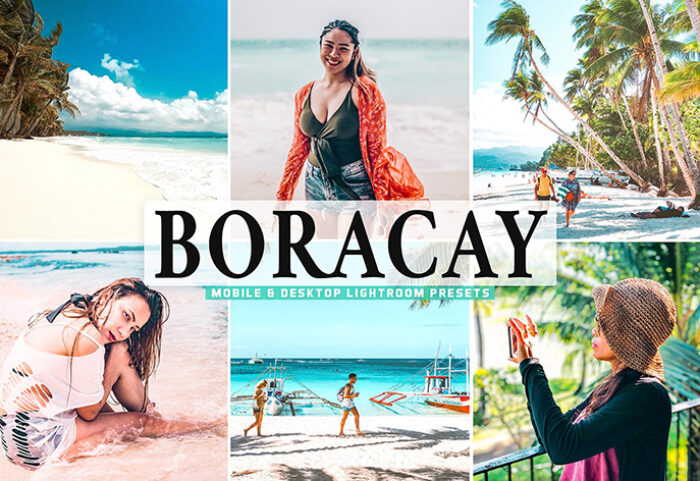 40 پریست لایت روم و کمرا راو و اکشن فتوشاپ تم بوراکای Boracay Lightroom Presets
