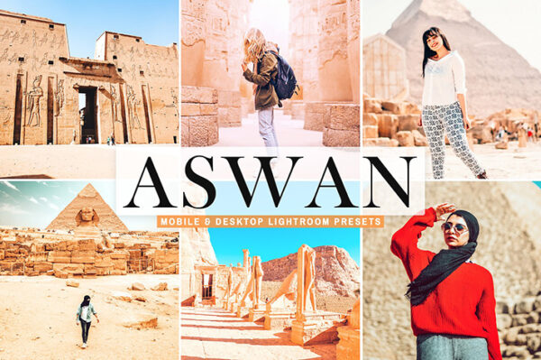 40 پریست لایت روم و کمرا راو و اکشن فتوشاپ تم شهر آسوان مصر Aswan Lightroom Presets