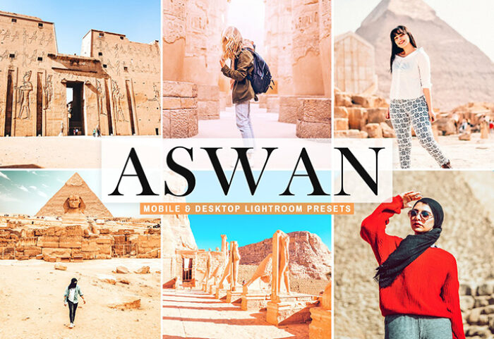 40 پریست لایت روم و کمرا راو و اکشن فتوشاپ تم شهر آسوان مصر Aswan Lightroom Presets