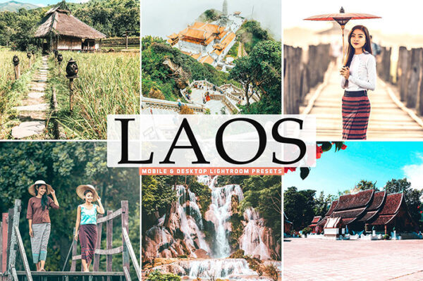 40 پریست لایت روم و کمرا راو و اکشن فتوشاپ تم لائوس Laos Lightroom Presets