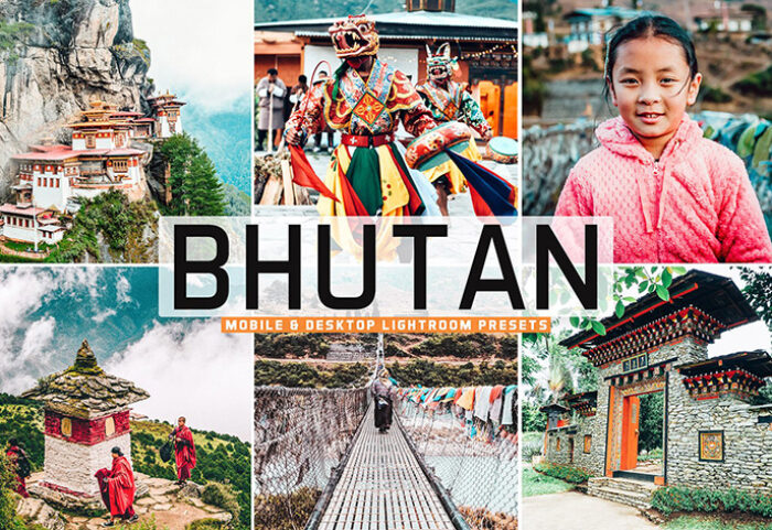 40 پریست لایت روم و کمرا راو و اکشن فتوشاپ تم کشور بوتان Bhutan Lightroom Presets
