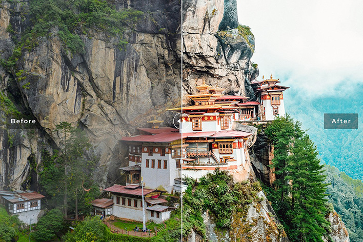 40 پریست لایت روم و کمرا راو و اکشن فتوشاپ تم کشور بوتان Bhutan Lightroom Presets 40 پریست لایت روم و کمرا راو و اکشن فتوشاپ تم کشور بوتان Bhutan Lightroom Presets