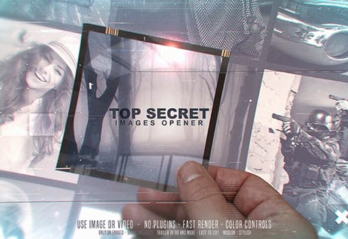پروژه افتر افکت با موزیک اسلایدشو عکس محرمانه Top Secret Images Opener