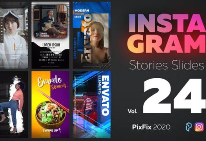 پروژه افترافکت با موزیک پکیج اسلاید استوری اینستاگرام Instagram Stories Slides Vol. 24